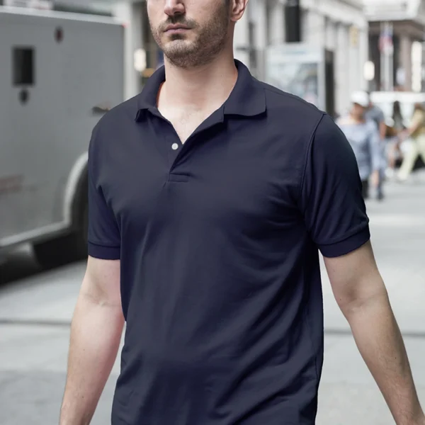 navy polo shirt