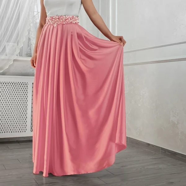 pink long dress