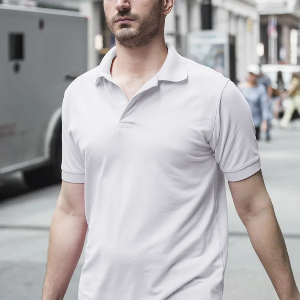 white polo shirt